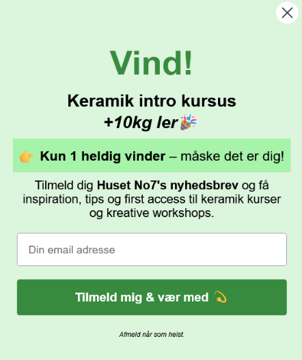 Screenshot af Pop up på landingssiden frirummet